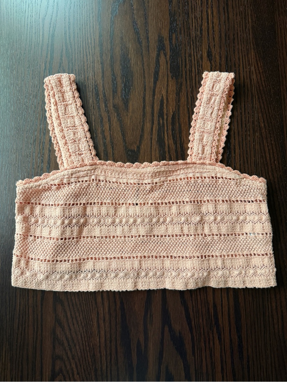 NWOT Aerie Crochet Pink Crop Top Large